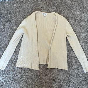 Beige ribbed cardigan and vest